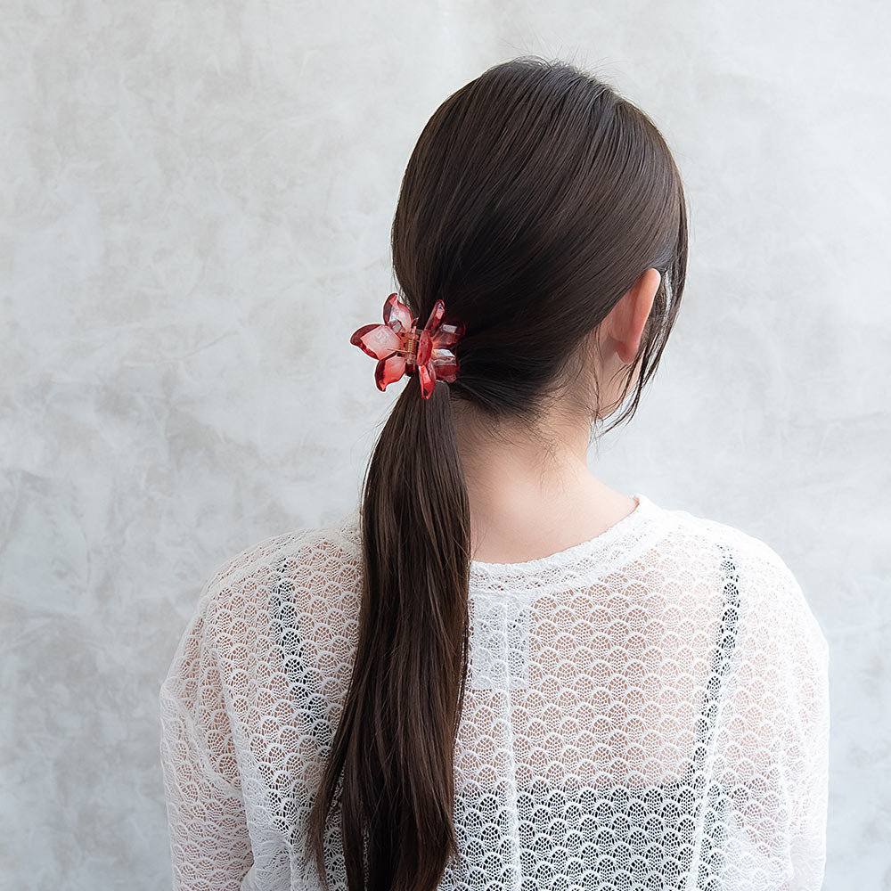 Faceted Crystal Flower Hair Claw