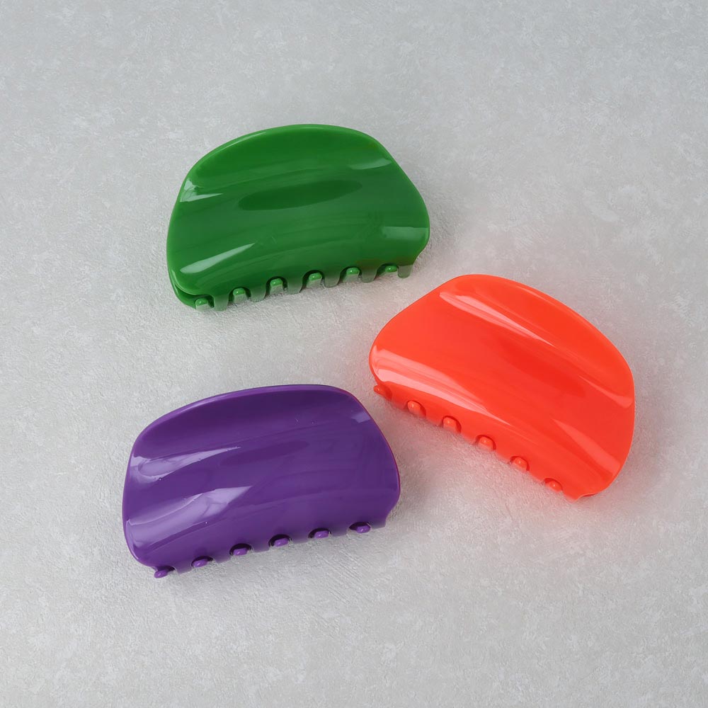 Bright Round Rectangle Hair Claw - osewaya