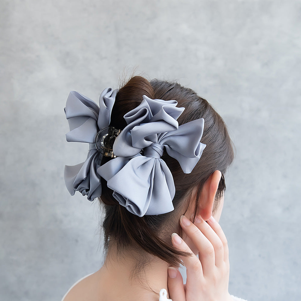 Voluminous Satin Bow Hair Claw