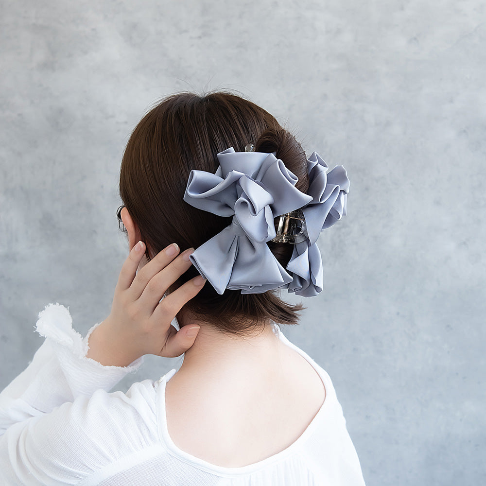 Voluminous Satin Bow Hair Claw