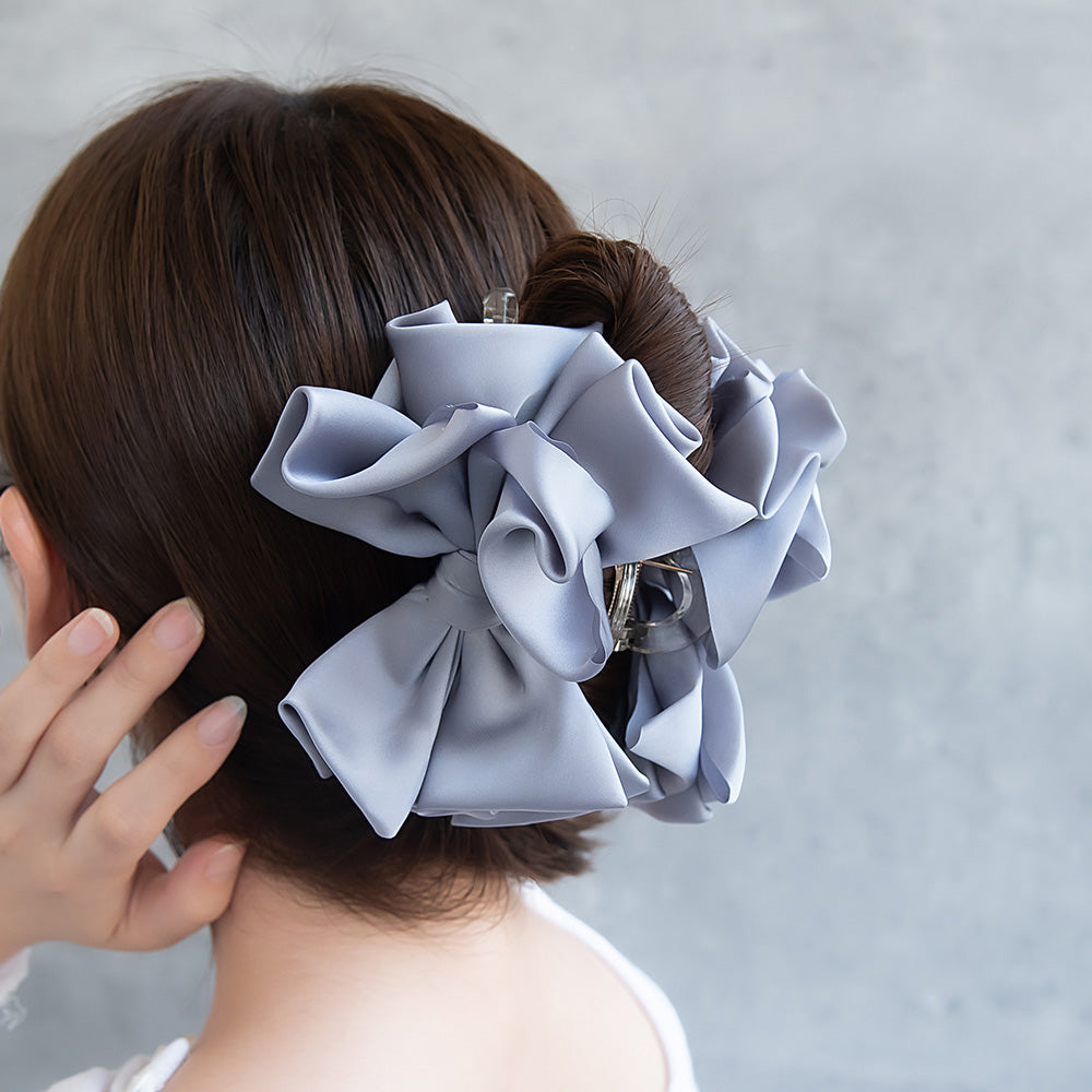 Voluminous Satin Bow Hair Claw
