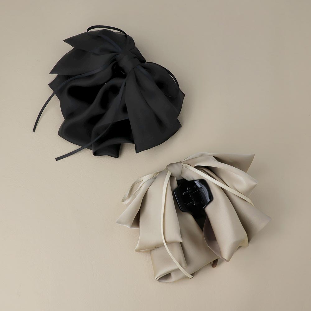 Layered Bow Hair Claw - osewaya