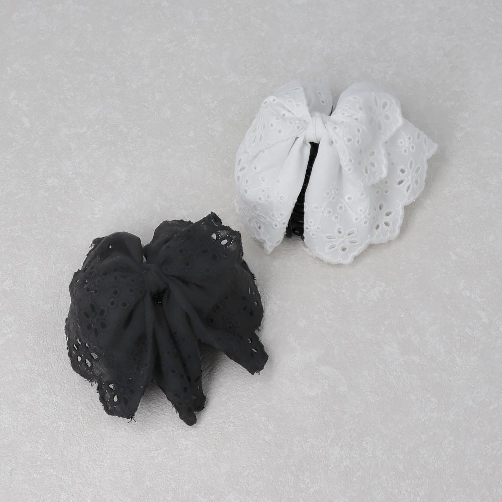 Scallop Layered Bow Hair Claw - osewaya