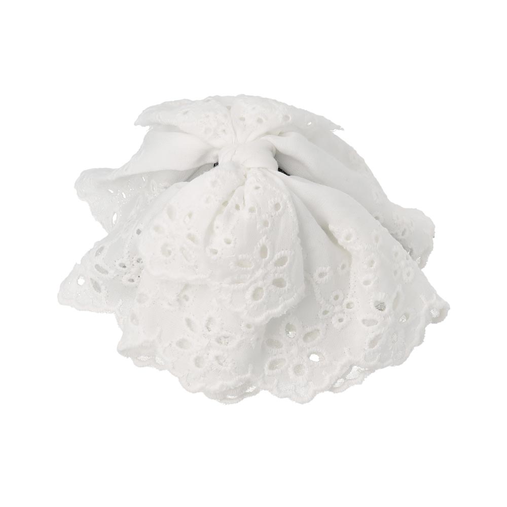 Scallop Layered Bow Hair Claw