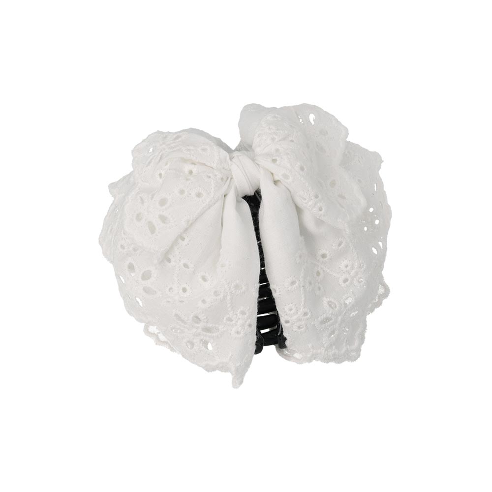 Scallop Layered Bow Hair Claw