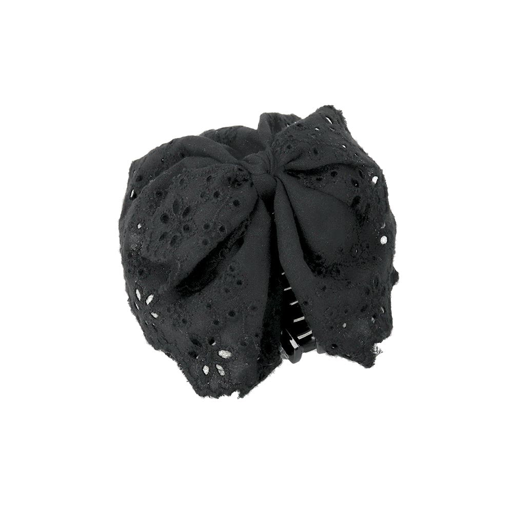 Scallop Layered Bow Hair Claw