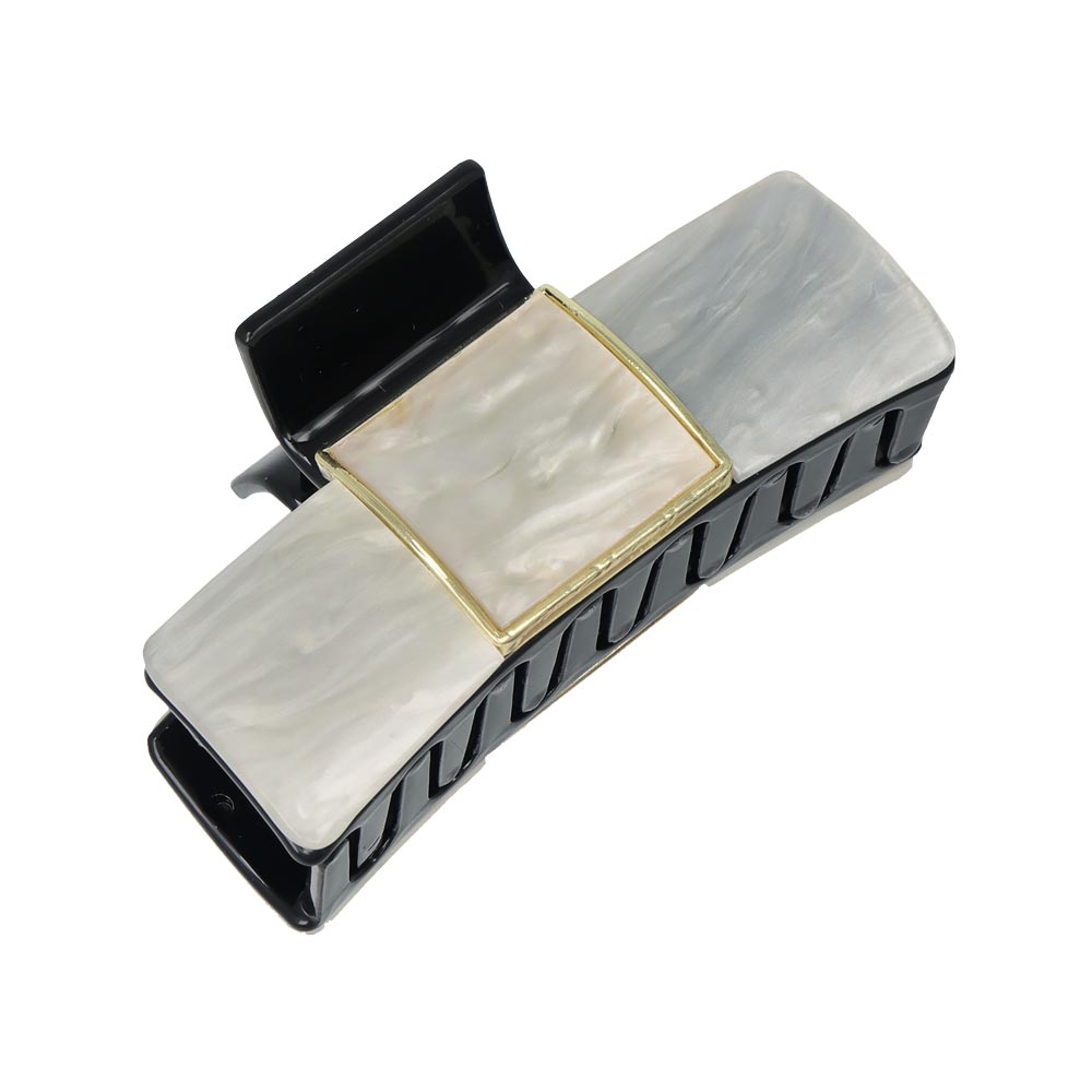 Marble Rectangle Hair Claw