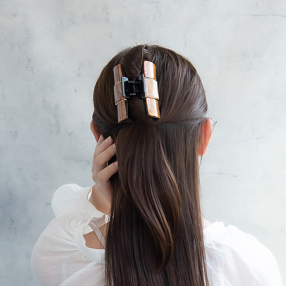 Marble Rectangle Hair Claw
