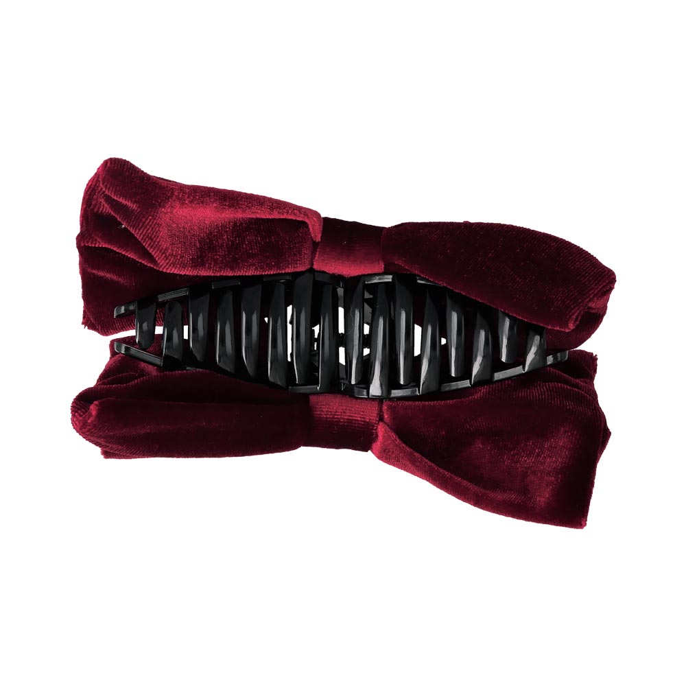 Dark Velvet Bow Hair Claw