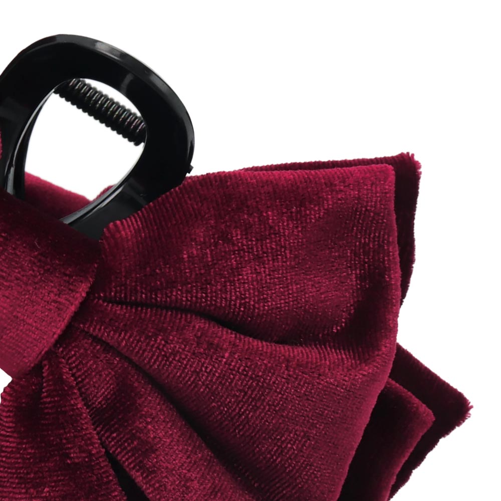 Dark Velvet Bow Hair Claw