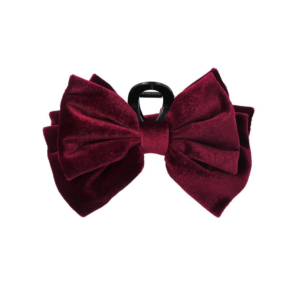 Dark Velvet Bow Hair Claw