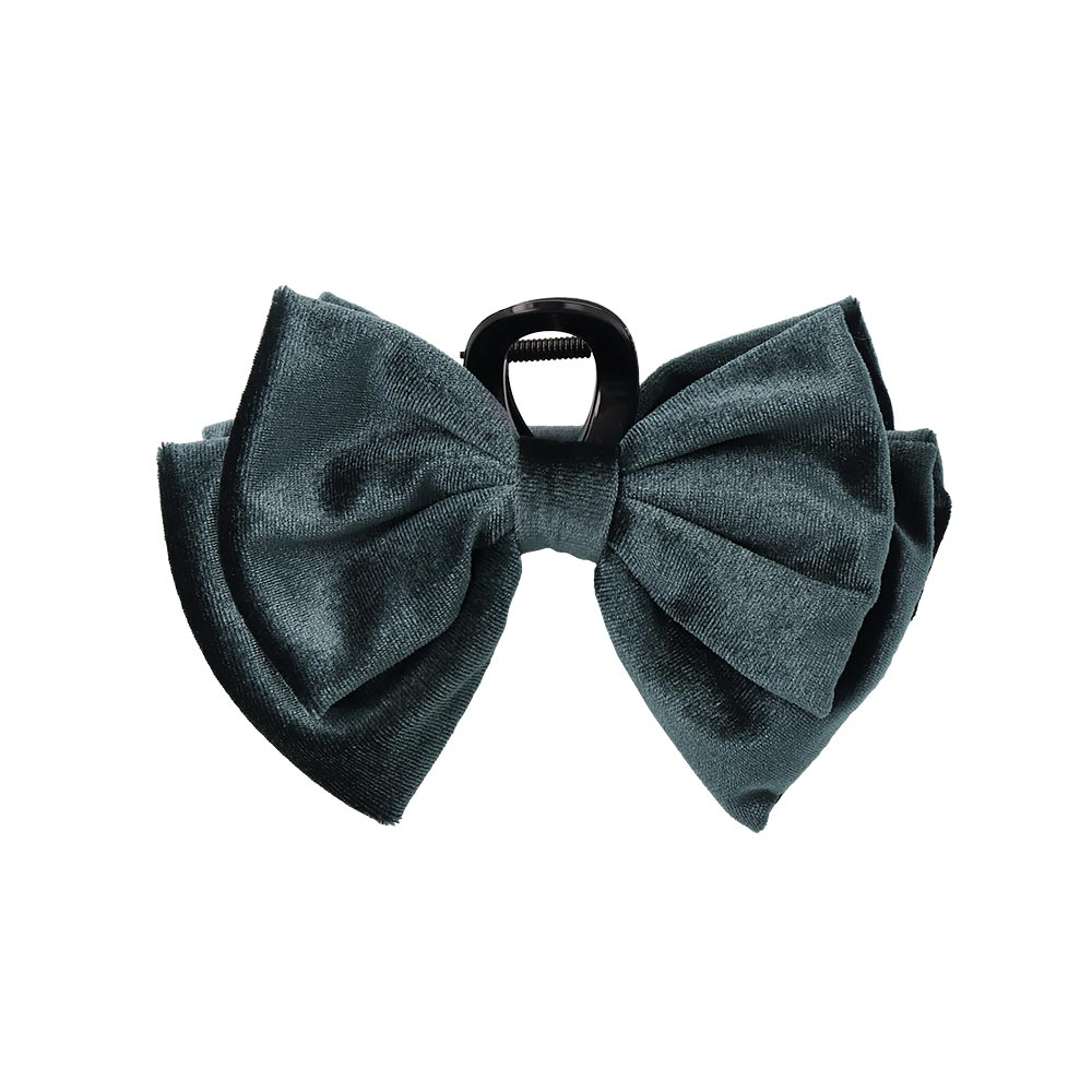 Dark Velvet Bow Hair Claw