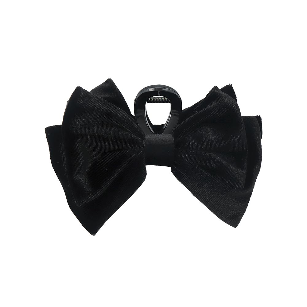 Dark Velvet Bow Hair Claw