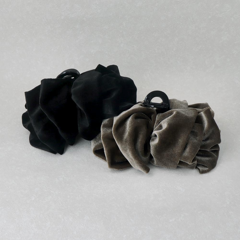 Ruffle Dark Velvet Hair Claw