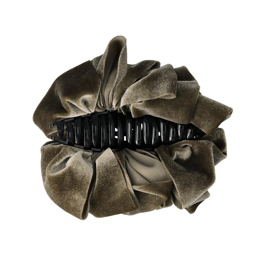 Ruffle Dark Velvet Hair Claw