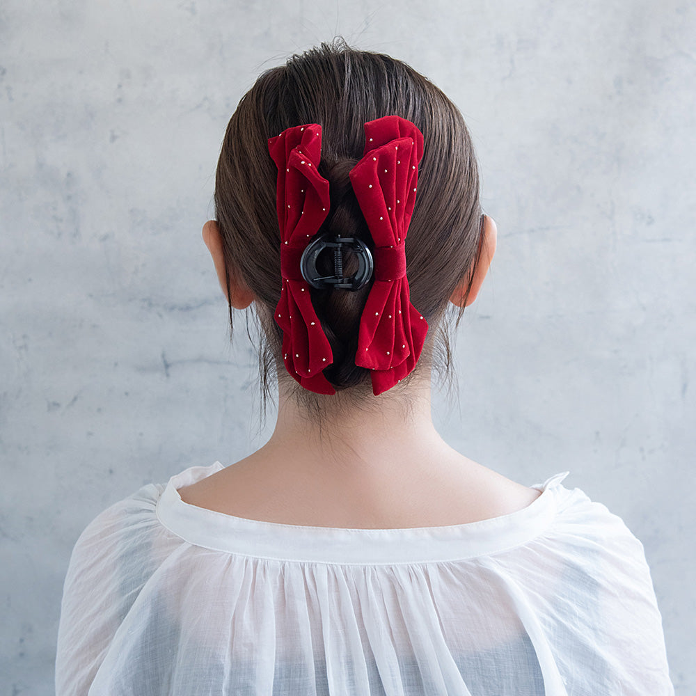 Dotted Big Bow Hair Claw