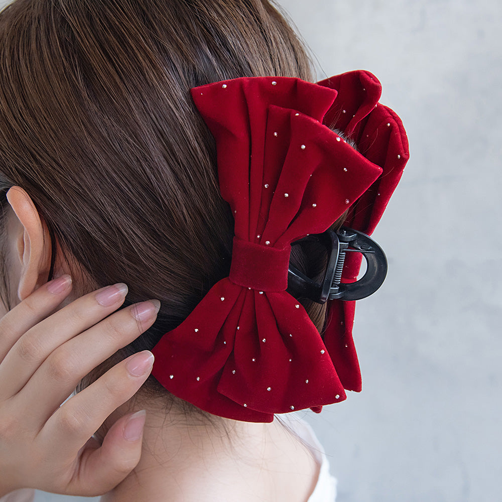 Dotted Big Bow Hair Claw