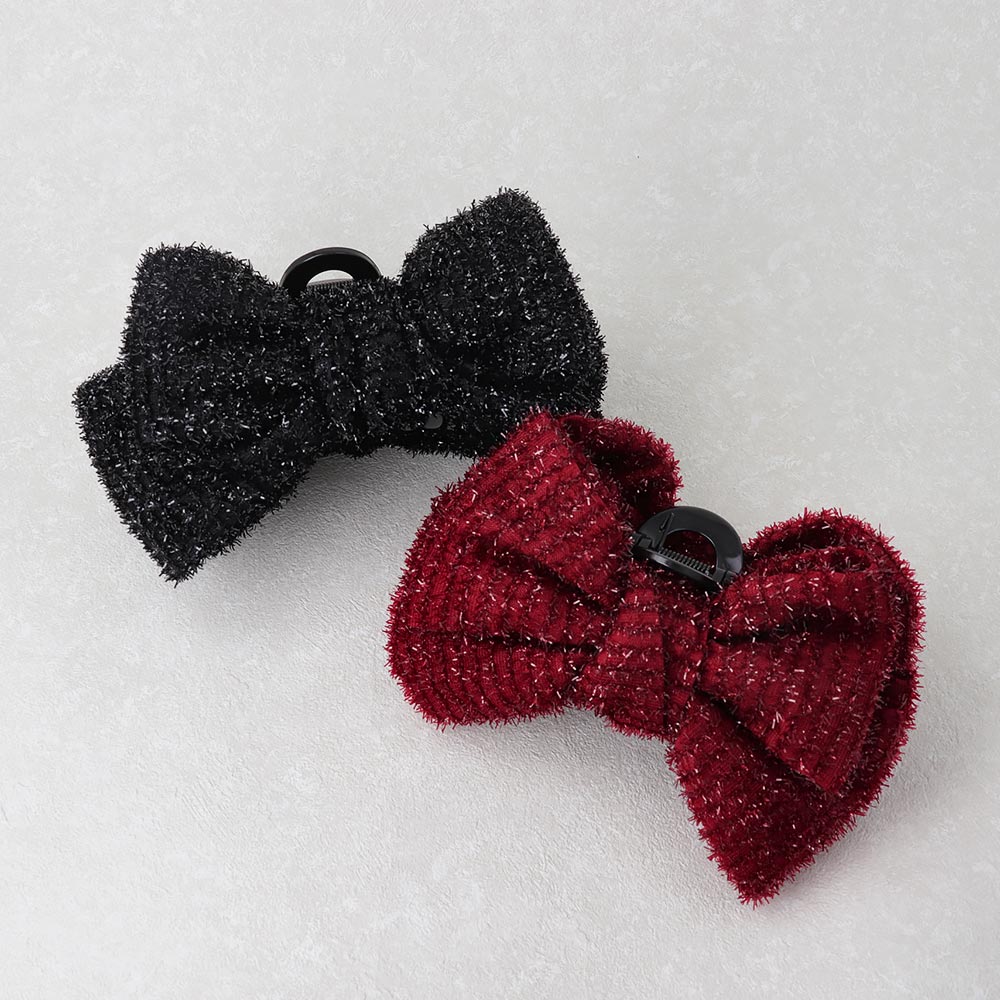 Fuzzy Big Bow Hair Claw