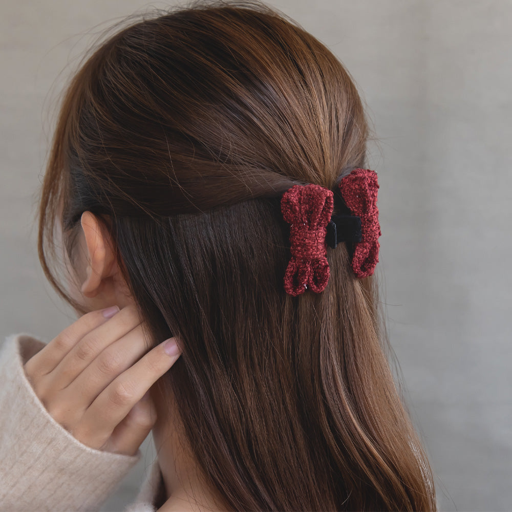 Knitted Bow Hair Claw