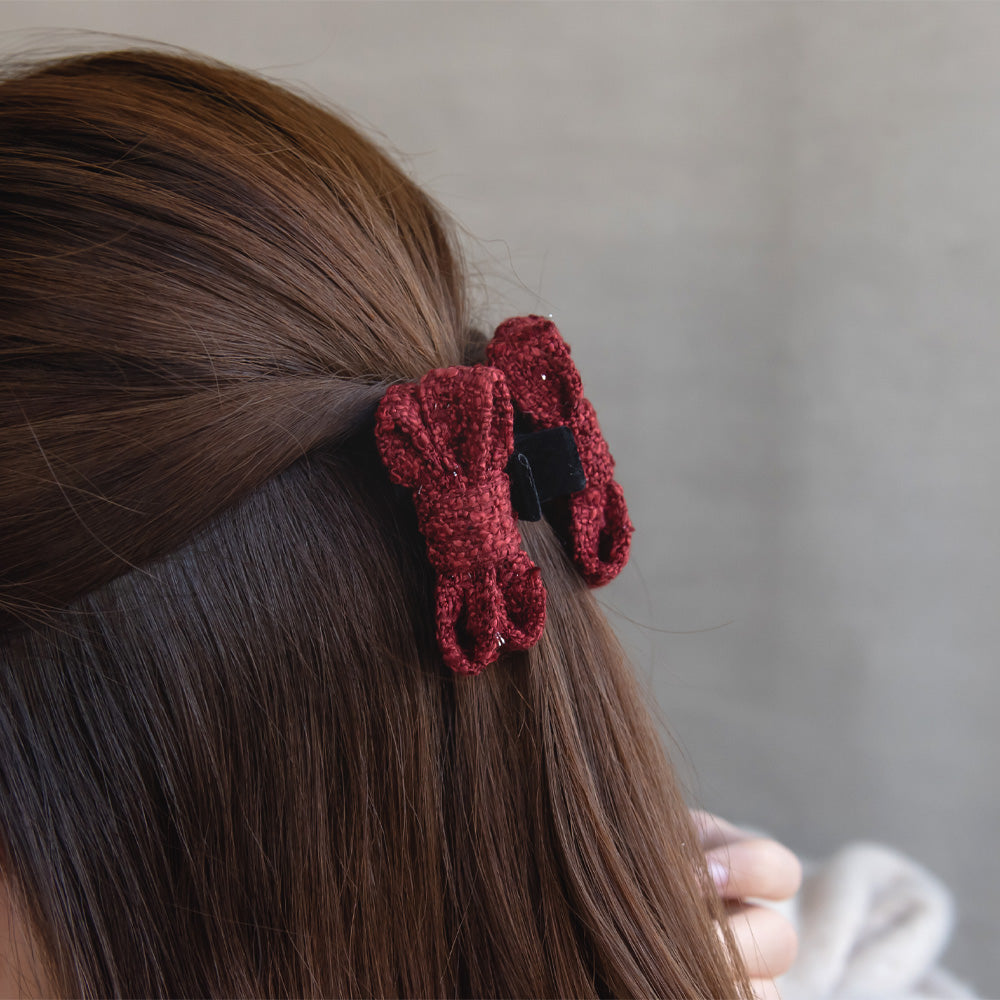 Knitted Bow Hair Claw