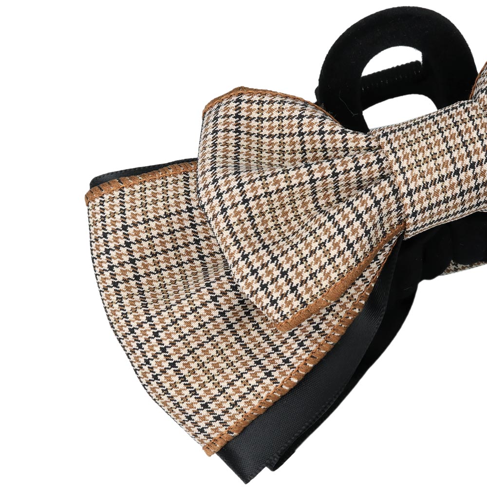 Plaid Layered Bow Hair Claw