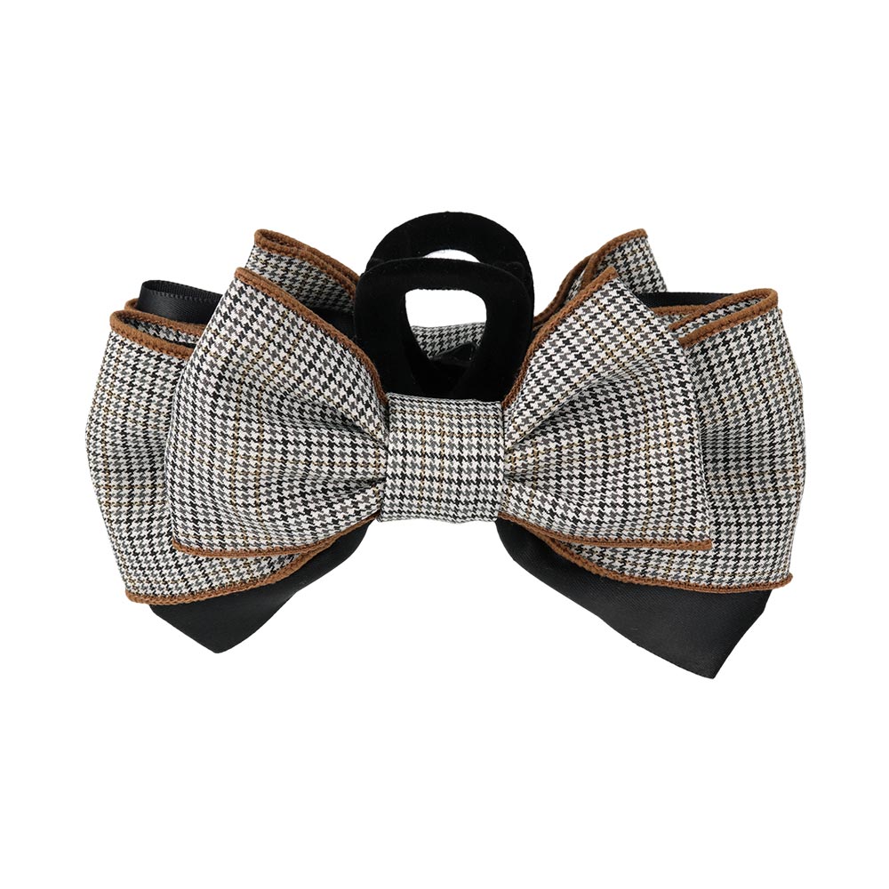 Plaid Layered Bow Hair Claw