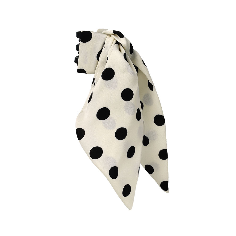 Dotted Long Bow Hair Clip