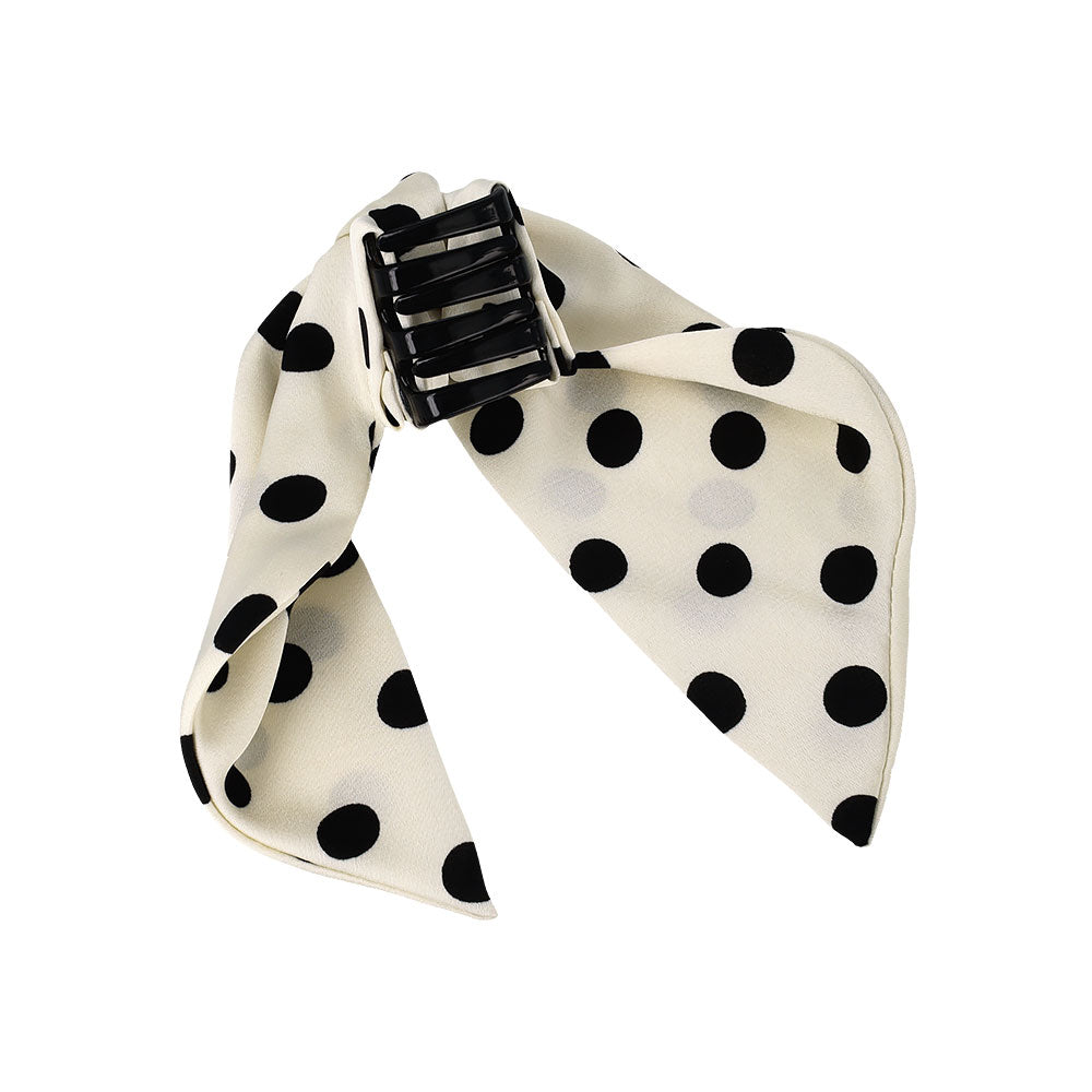 Dotted Long Bow Hair Clip
