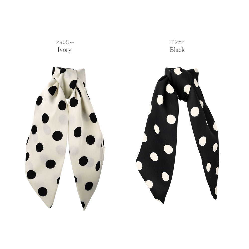 Dotted Long Bow Hair Clip