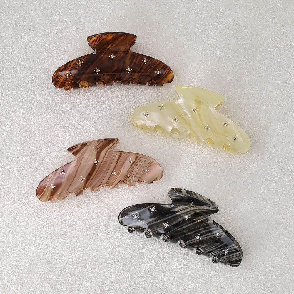 Rhinestone Marble Hair Claw