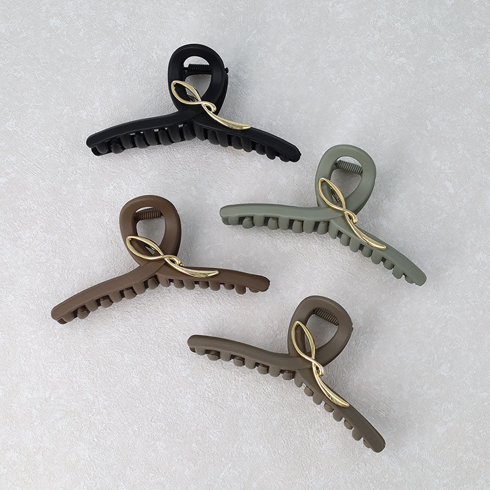 Gold Detail Earth Tone Loop Hair Claw