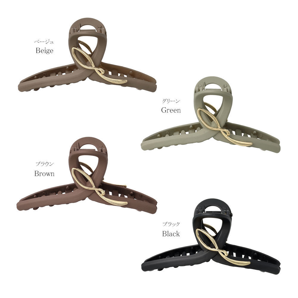 Gold Detail Earth Tone Loop Hair Claw