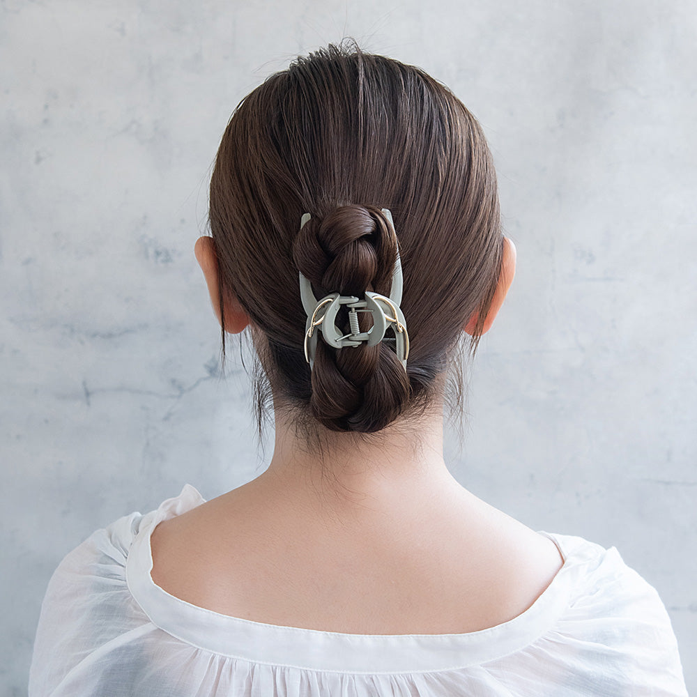 Gold Detail Earth Tone Loop Hair Claw