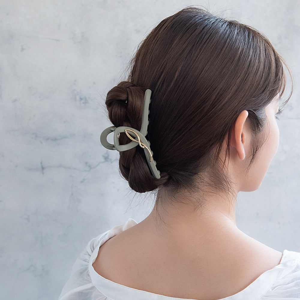 Gold Detail Earth Tone Loop Hair Claw