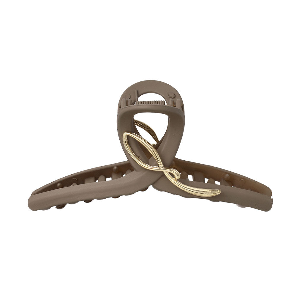 Gold Detail Earth Tone Loop Hair Claw