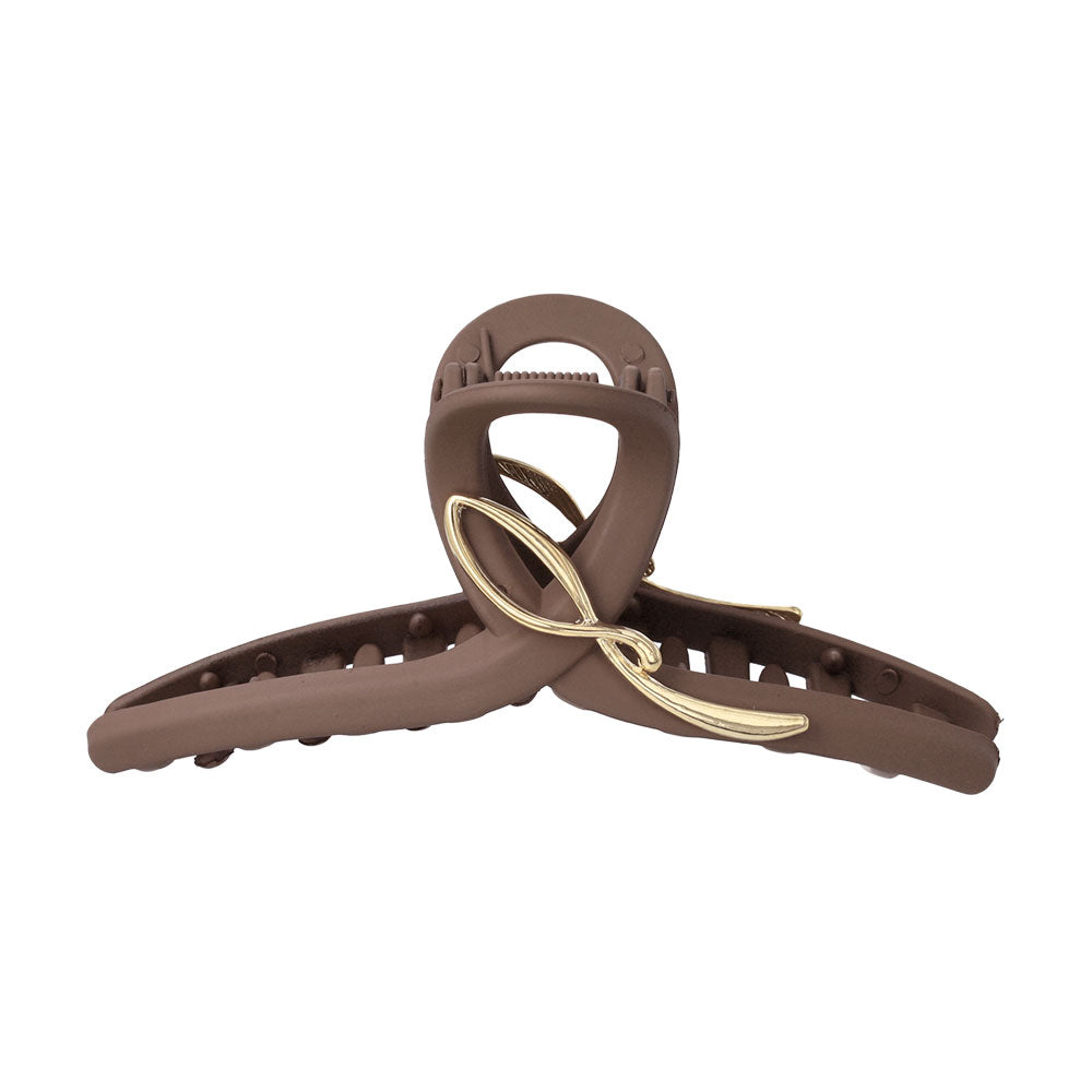 Gold Detail Earth Tone Loop Hair Claw