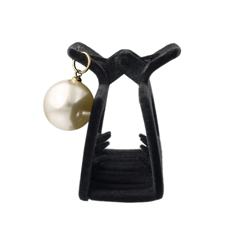 Big Pearl Flocked Rectangle Hair Claw
