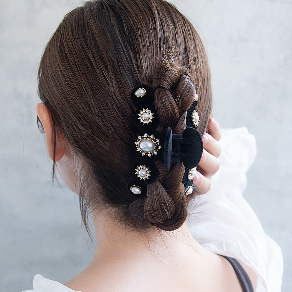 Decorative Flocked Hair Claw - osewaya