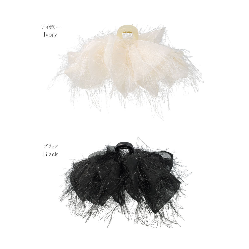Oversized Hairy Bow Hair Claw