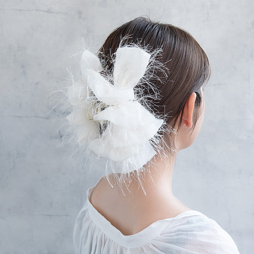 Oversized Hairy Bow Hair Claw