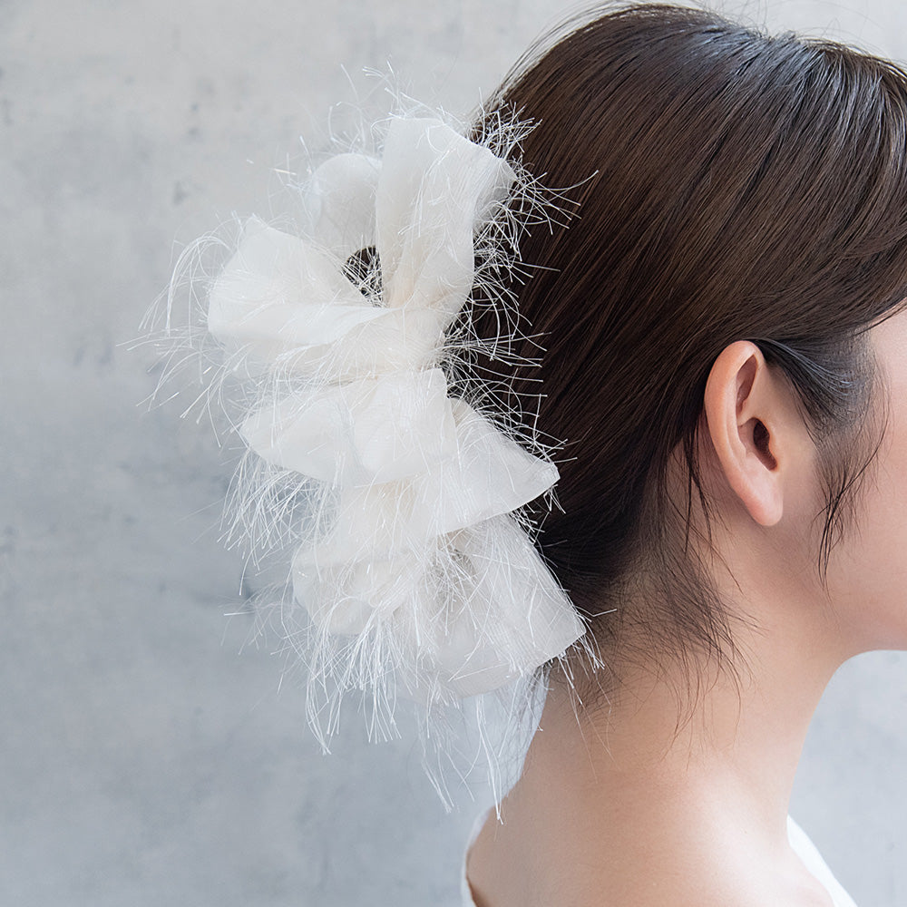 Oversized Hairy Bow Hair Claw - osewaya