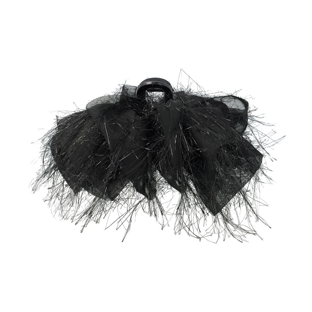 Oversized Hairy Bow Hair Claw