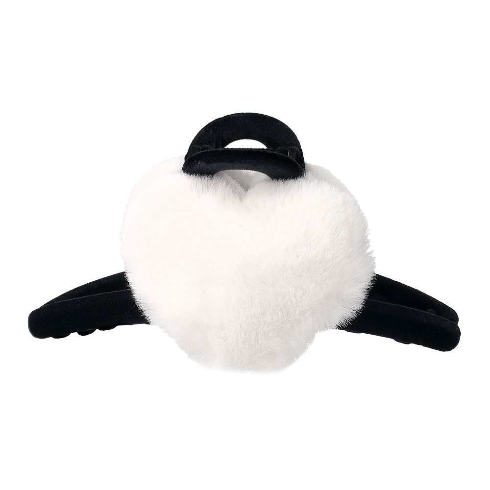 Fluffy Heart Flocked Hair Claw