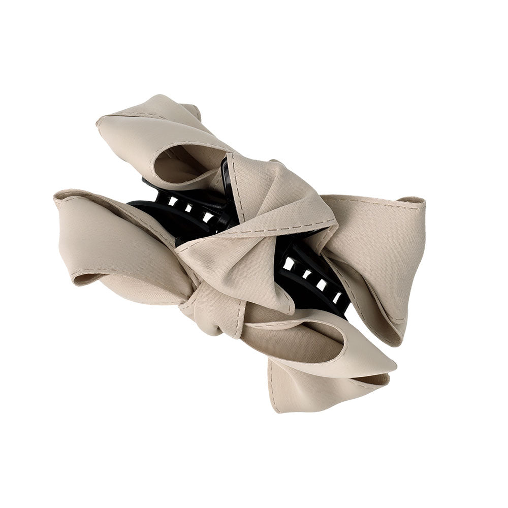 Sleek Neutral Bow Hair Clip