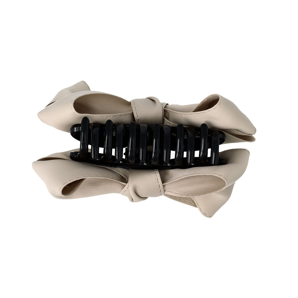 Sleek Neutral Bow Hair Clip