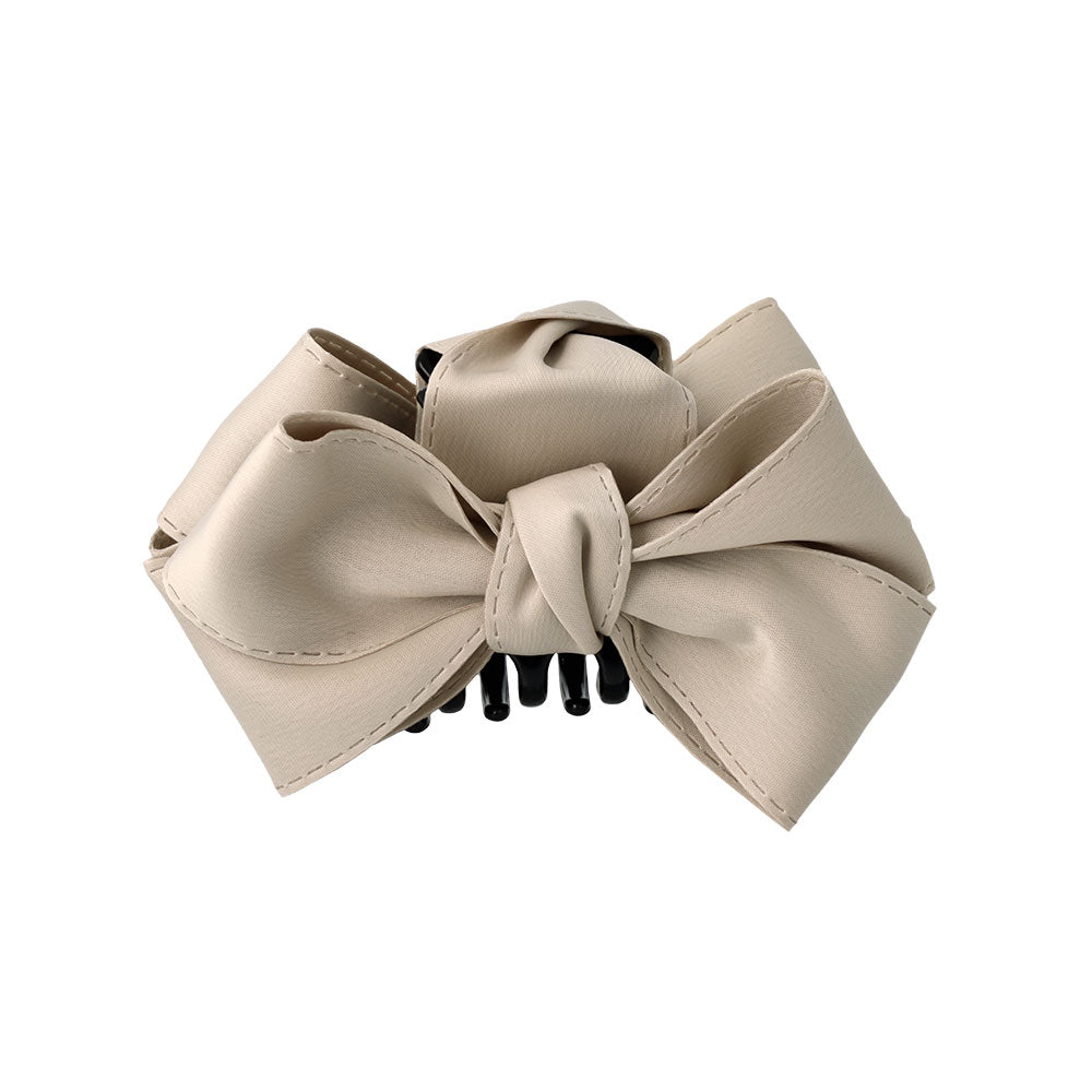 Sleek Neutral Bow Hair Clip