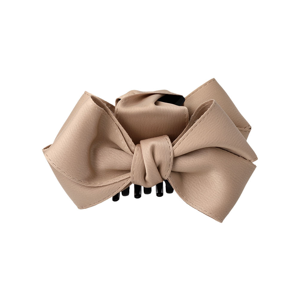 Sleek Neutral Bow Hair Clip