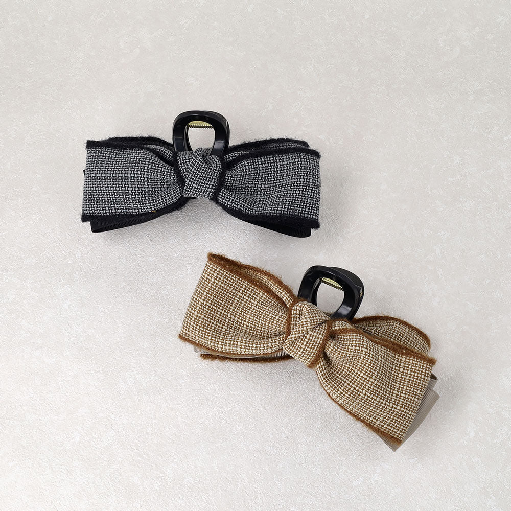 Mix Layered Bow Hair Claw - osewaya