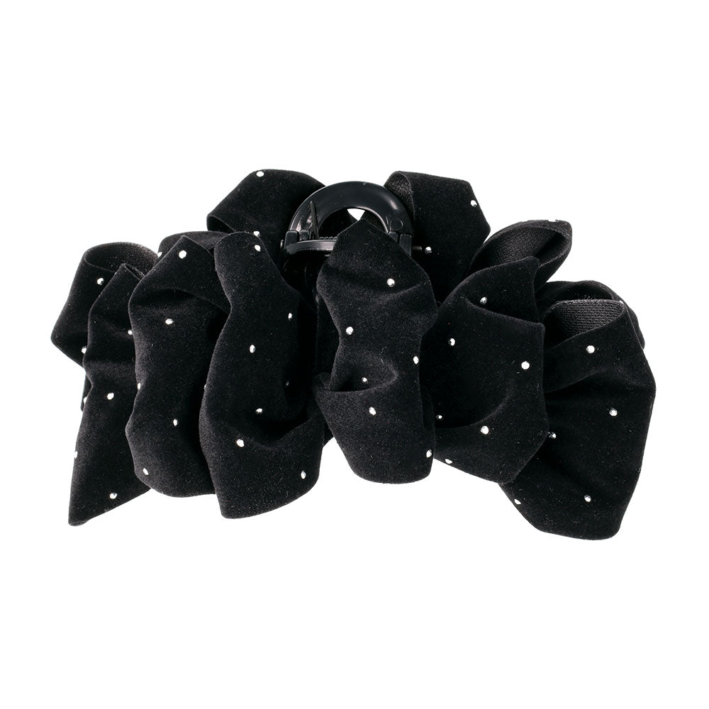 Ruffle Dotted Velvet Hair Claw