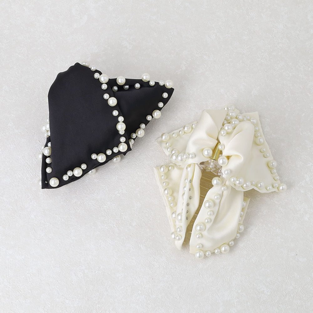 Pearlized Bow Hair Claw